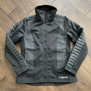Barrett-Jackson Womens Hybrid Le Mans Jacket Black Quilted Full Zip Size M